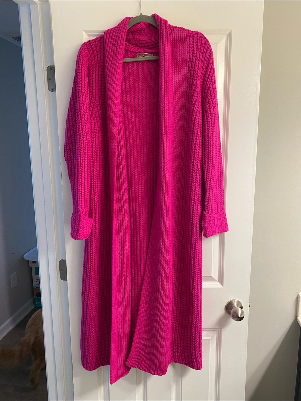 Pink long cardigan